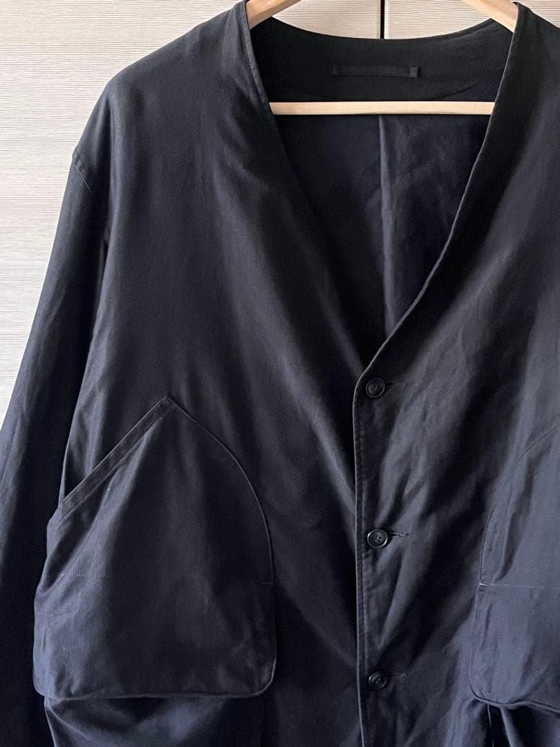 COMOLI 21SS コットンサテン ハンティングジャケット Black 3