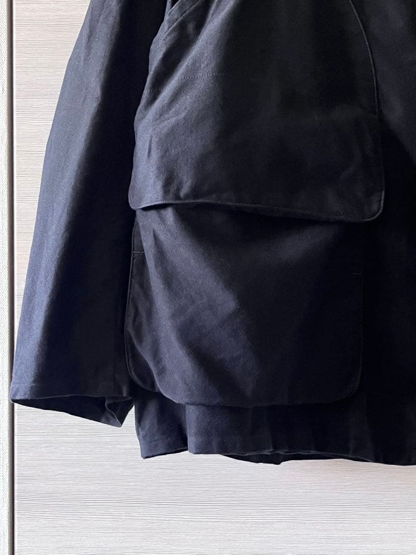 COMOLI 21SS コットンサテン ハンティングジャケット Black 3