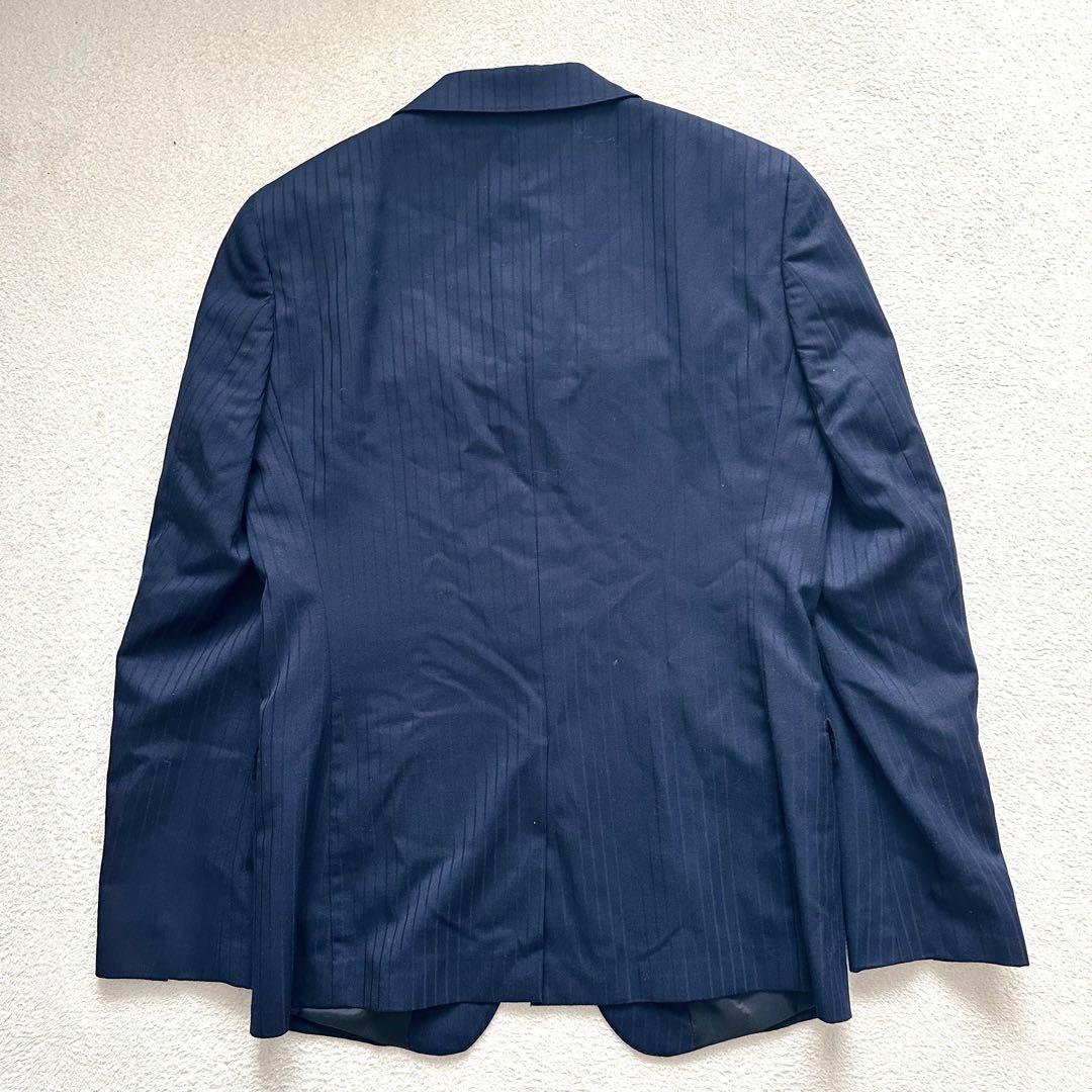 スーツセレクト　スリーピース　セットアップ　スーツ　ネイビー　ストライプ