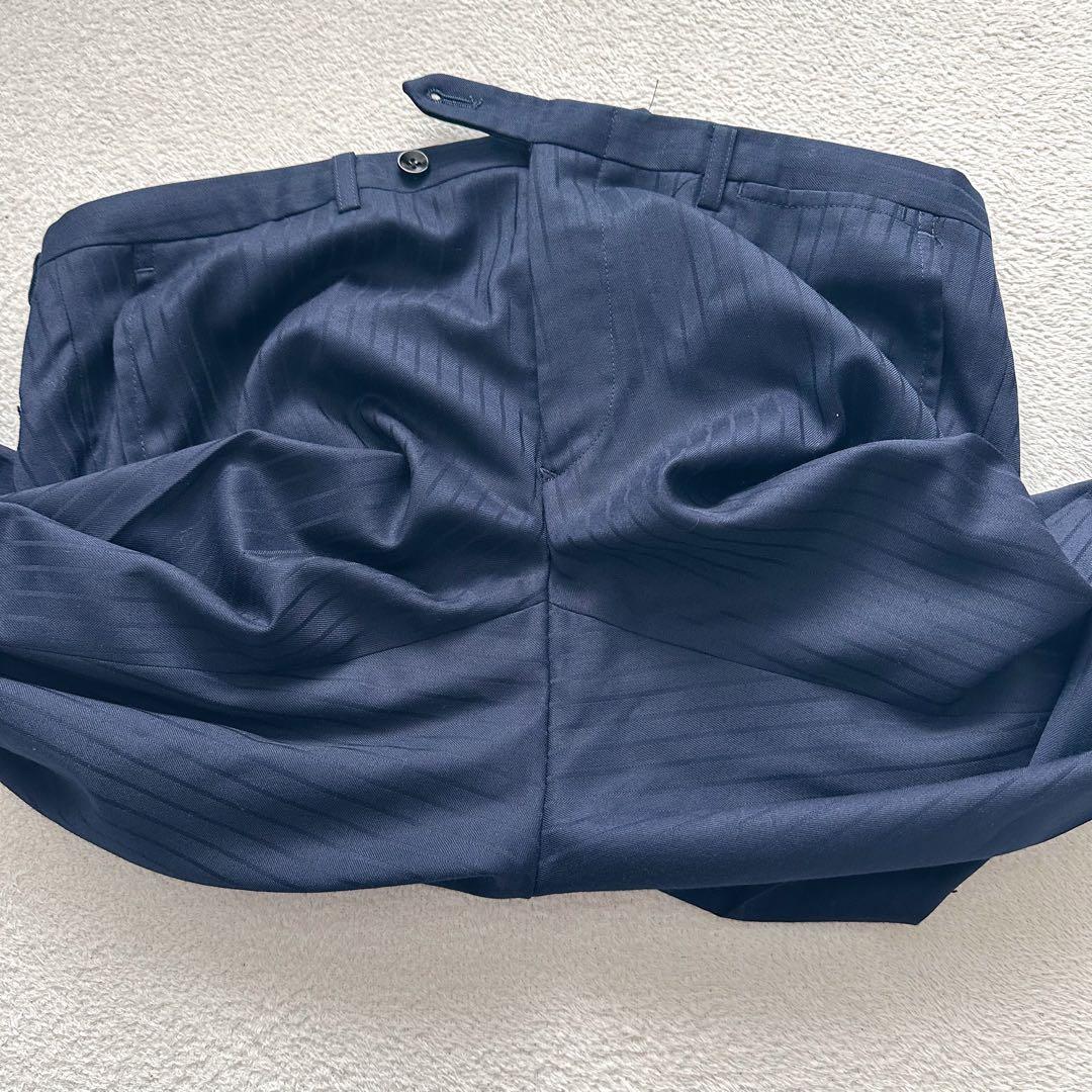 スーツセレクト　スリーピース　セットアップ　スーツ　ネイビー　ストライプ