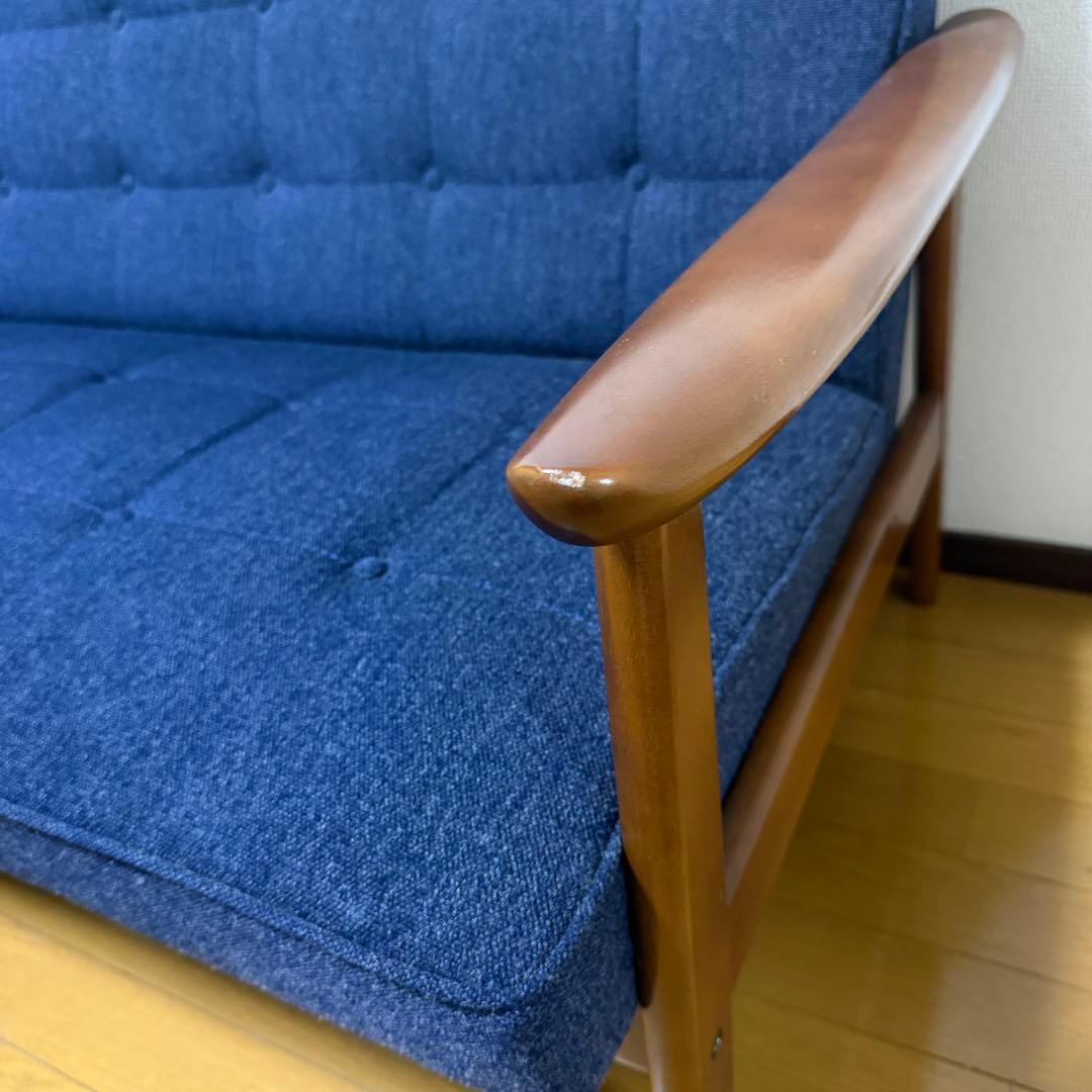 カリモク６０　Kチェア　２シーター　karimoku　タープブルー　２人掛け