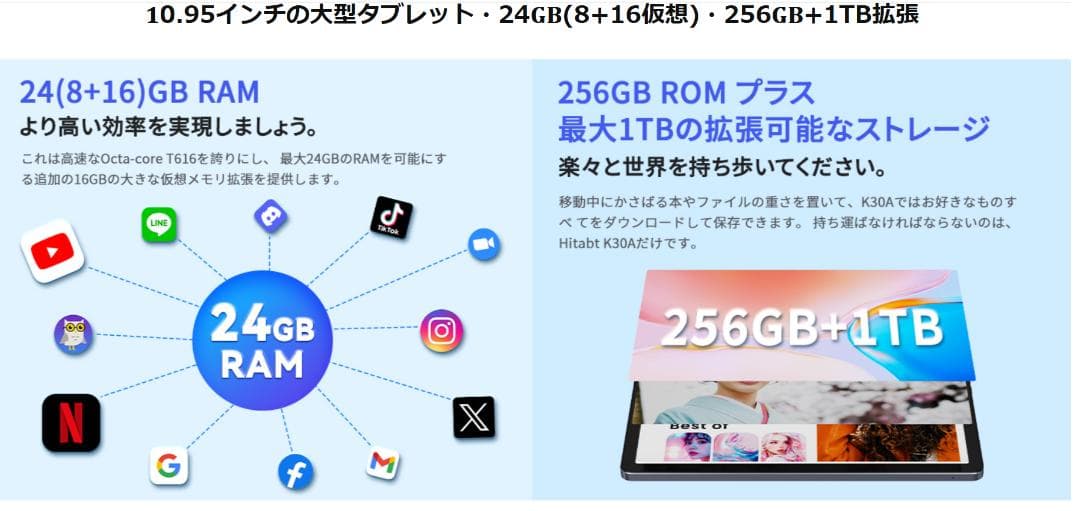 【＊未使用品＊】☆高性能SIMフリー＊11インチFullHD液晶タブレット☆