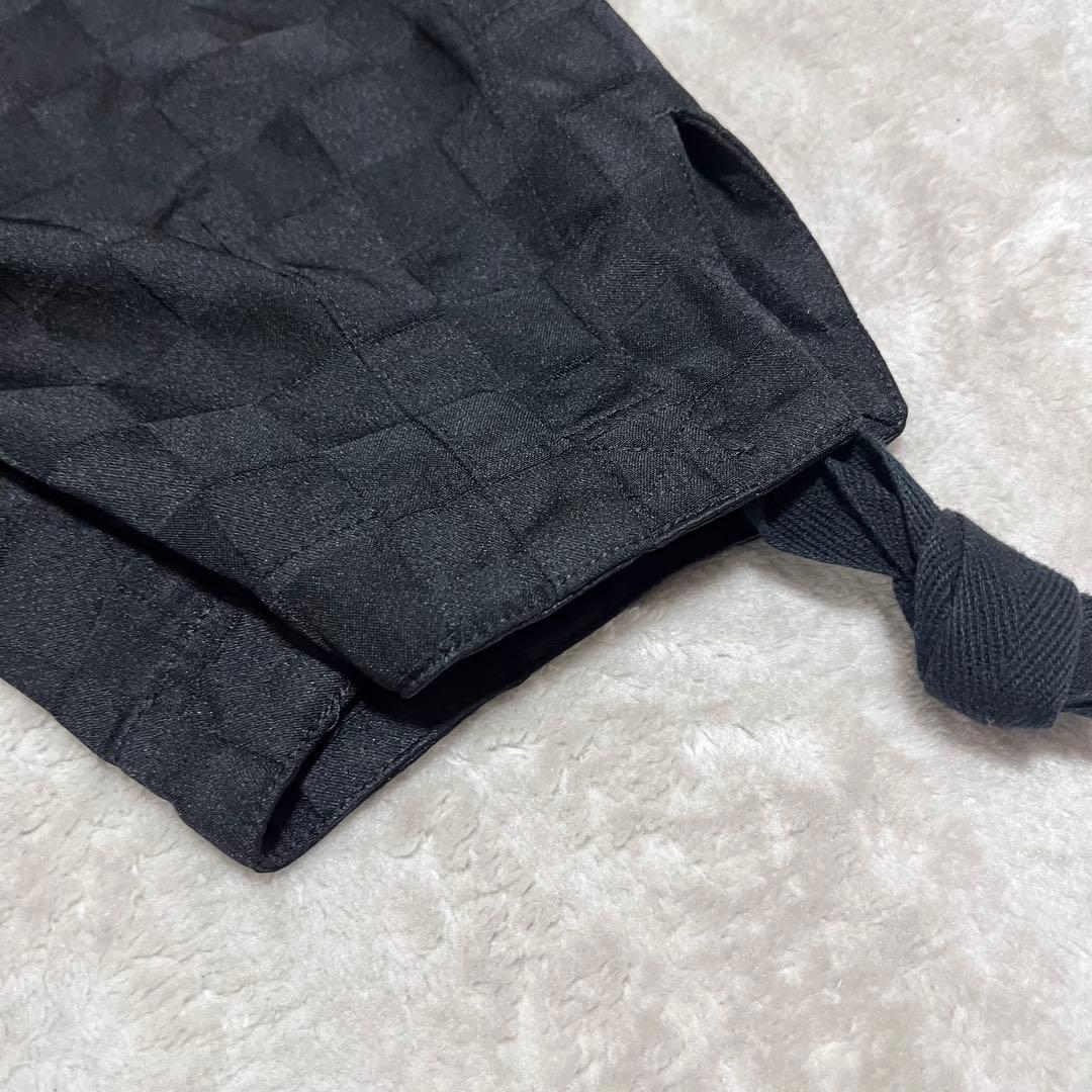 コムデギャルソン オムプリュス　ブロックチェック　ポリ縮絨　サルエル　ブラック