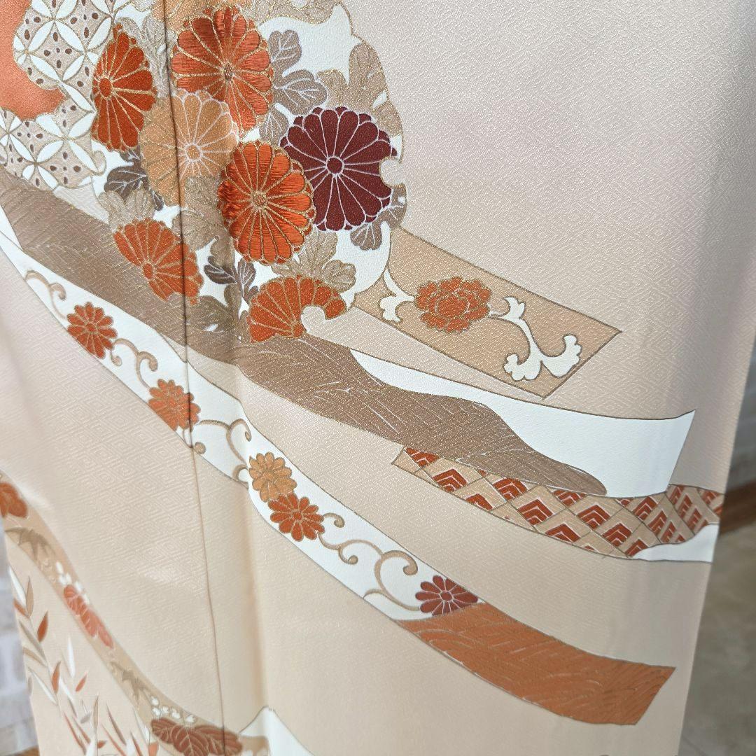 未使用、しつけ糸付き付け下げ訪問着4点フルセット、着物、袋帯、帯締め、帯揚げ