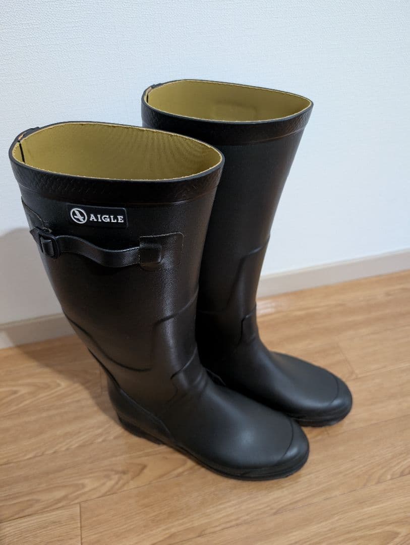 AIGLE ダークグリーン 長靴 バックル付き