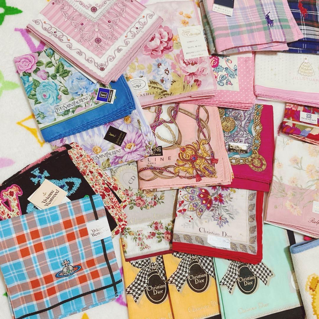 ブランド ハンカチ23枚DiorヴィヴィアンYSLポロCELINEバーバリー