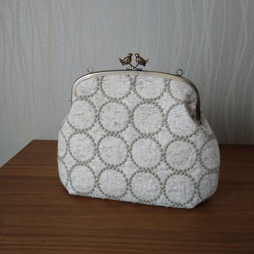 【ラスト1】タンバリン小鳥の口金親子がま口バッグ/ミナペルホネンハンドメイド