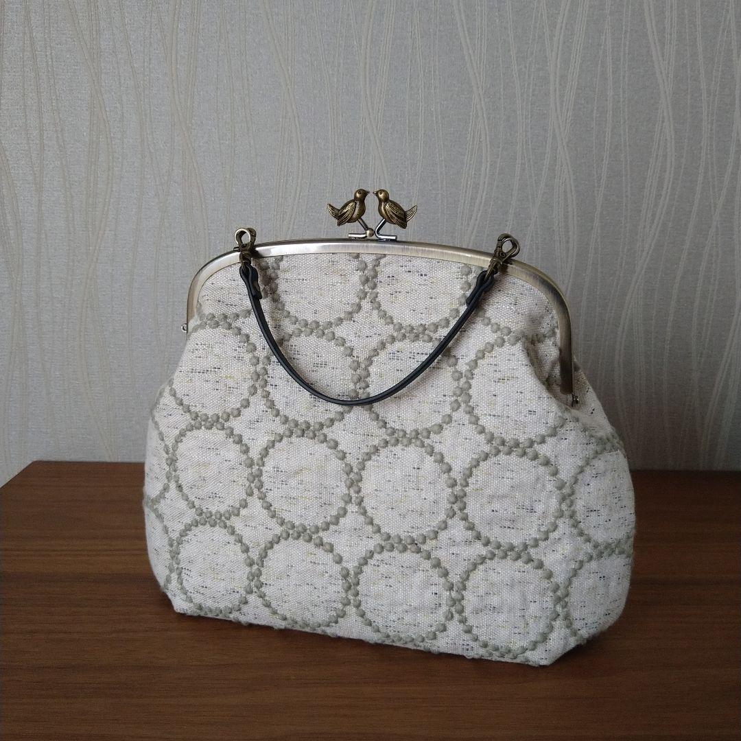 【ラスト1】タンバリン小鳥の口金親子がま口バッグ/ミナペルホネンハンドメイド