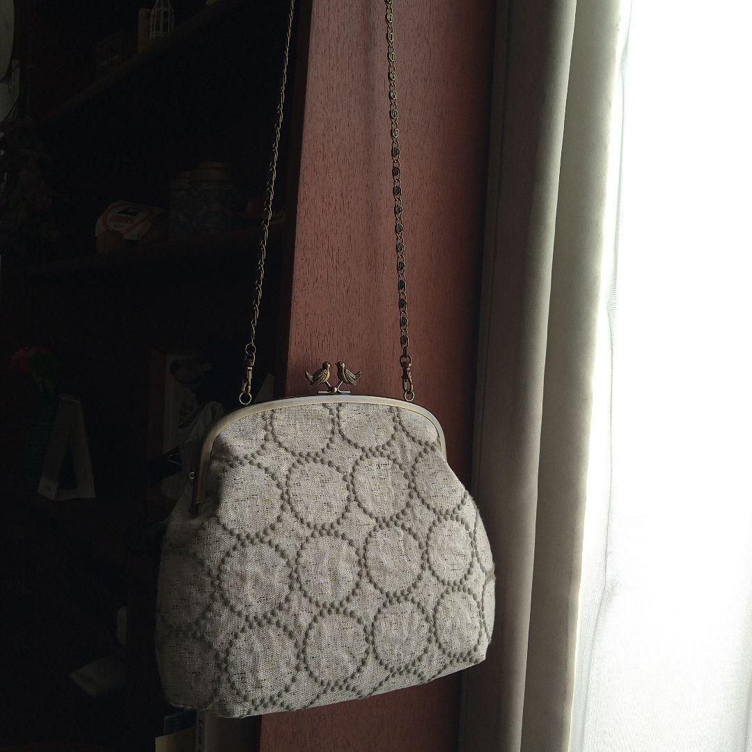 【ラスト1】タンバリン小鳥の口金親子がま口バッグ/ミナペルホネンハンドメイド