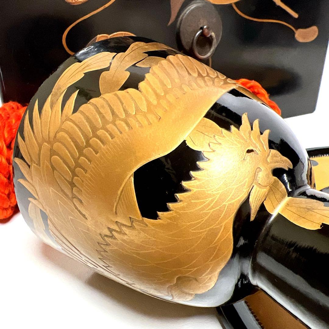 【蔵出し・希少】鼓　蒔絵　小鼓　胴　和楽器　漆塗り　伝統芸能　能 歌舞伎　鳳凰紋