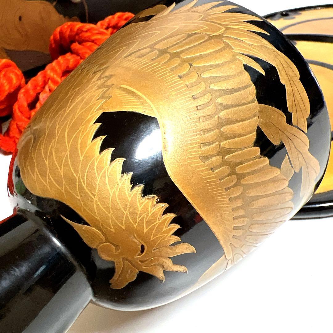 【蔵出し・希少】鼓　蒔絵　小鼓　胴　和楽器　漆塗り　伝統芸能　能 歌舞伎　鳳凰紋