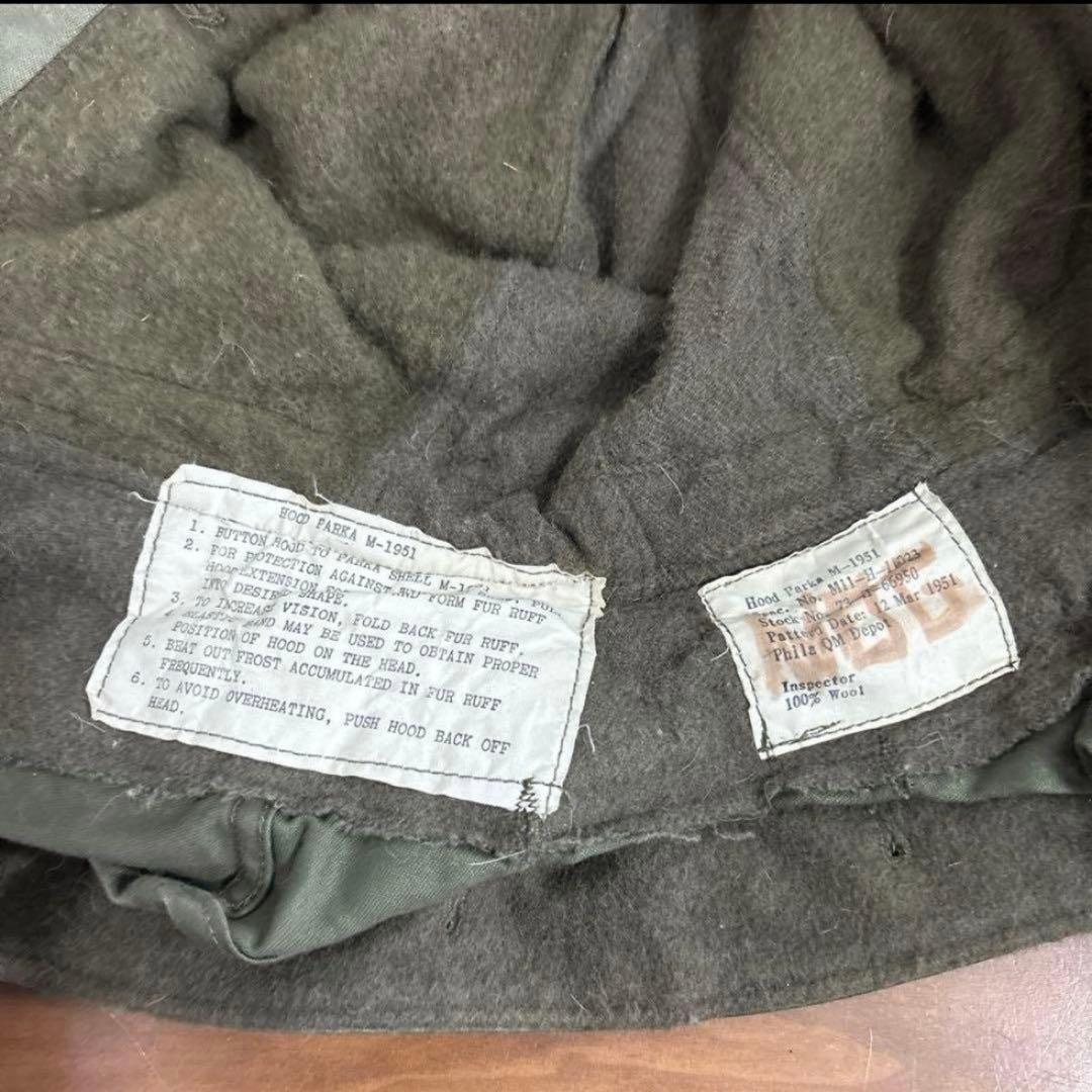 50s 初期型　米軍　実物　M51フード　M1951 PARKA コヨーテファ④