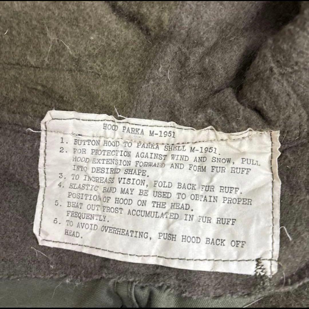 50s 初期型　米軍　実物　M51フード　M1951 PARKA コヨーテファ④