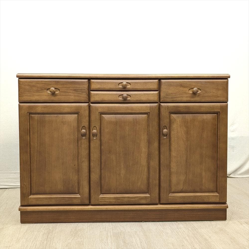 美品　カリモク　キッチンカウンター　食器棚　レンジ台　レンジボード　家電収納