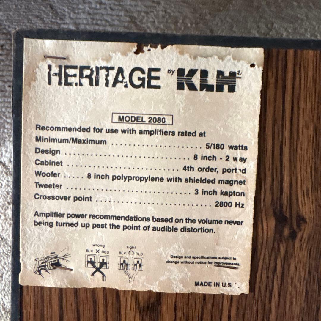 KLM スピーカー Heritage 8インチ　ウッド調　アメリカ製