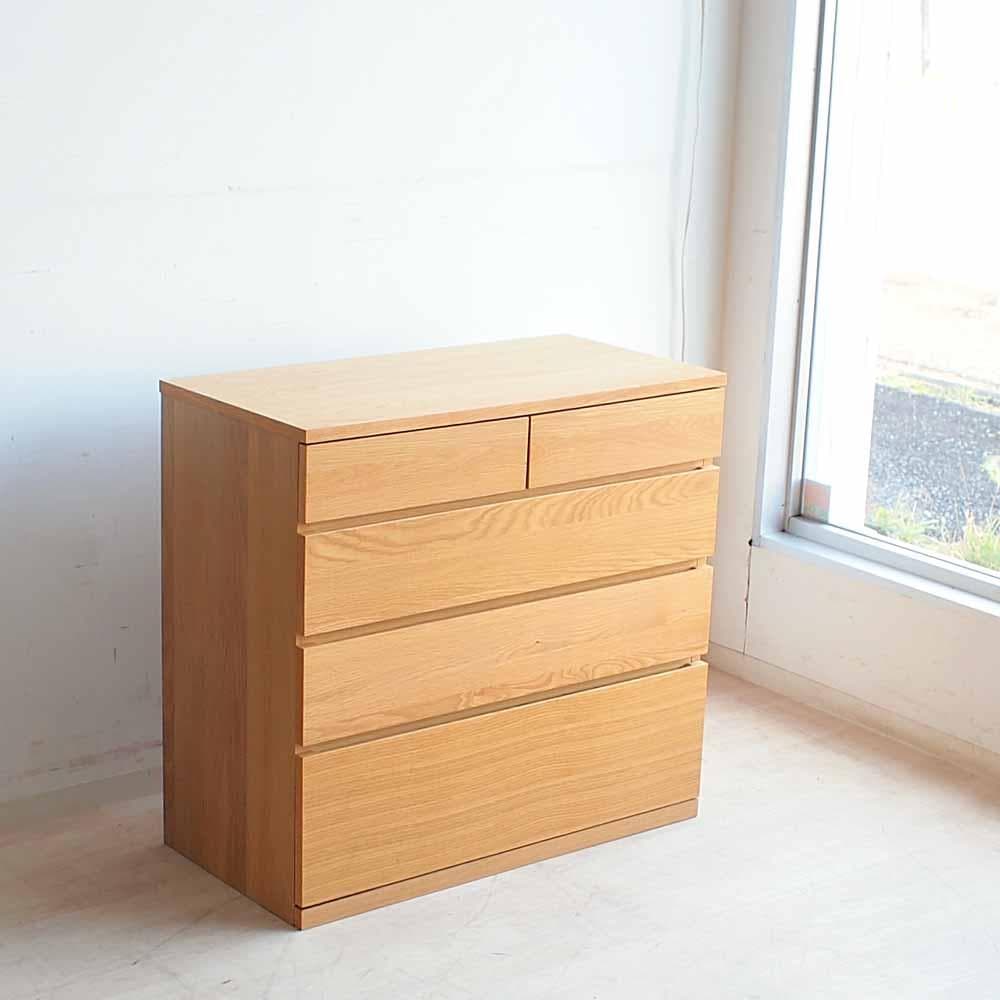 無印良品/MUJI オーク材 4段チェスト ナチュラル ZR24335