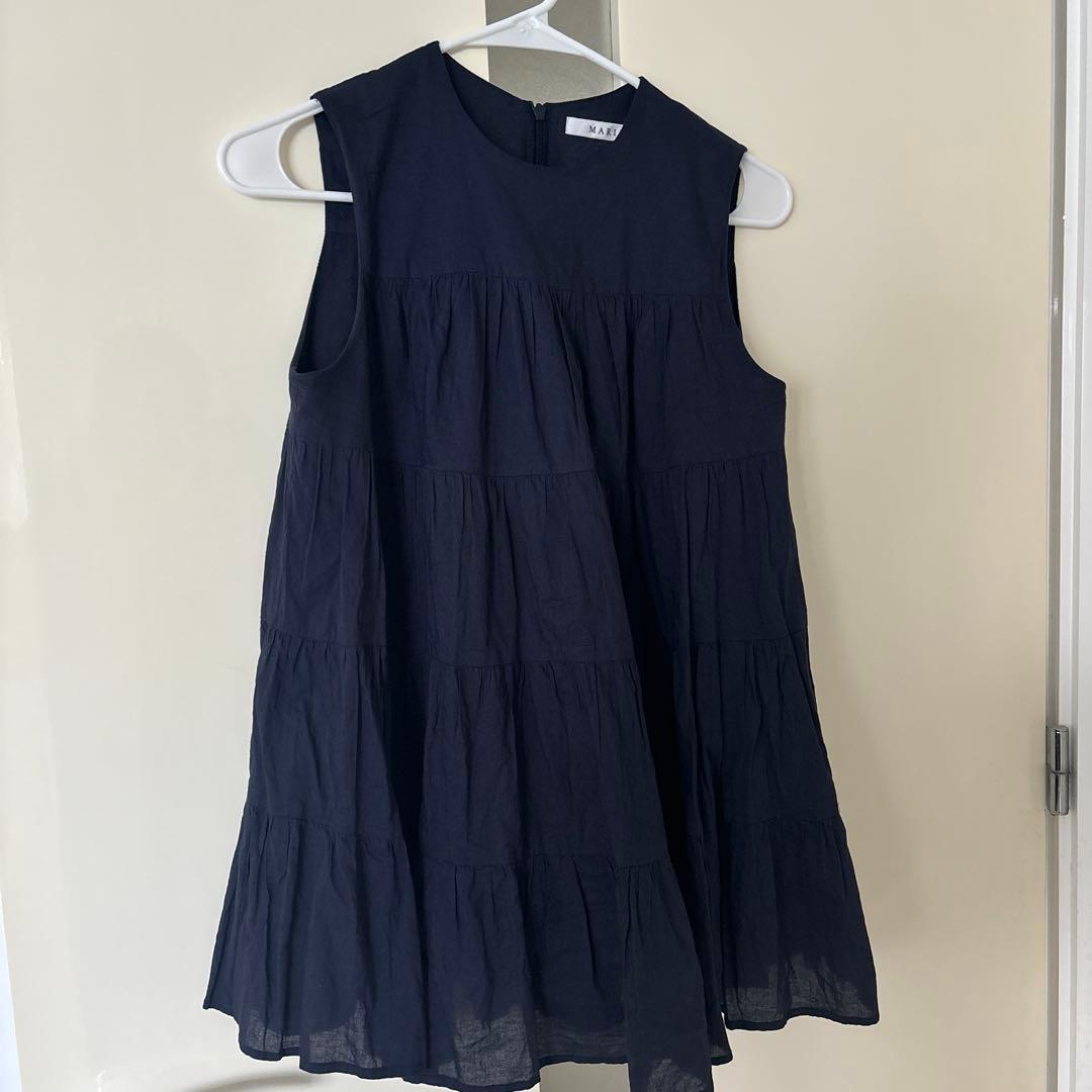 MARIHA マリハ　ティアード　ノースリーブカットソー　紺