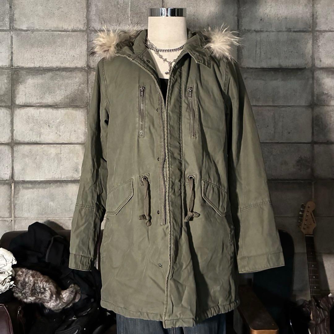 平成　グランジ　モッズコート　リアルファー　ギミック　ミリタリー　Y2K N3B