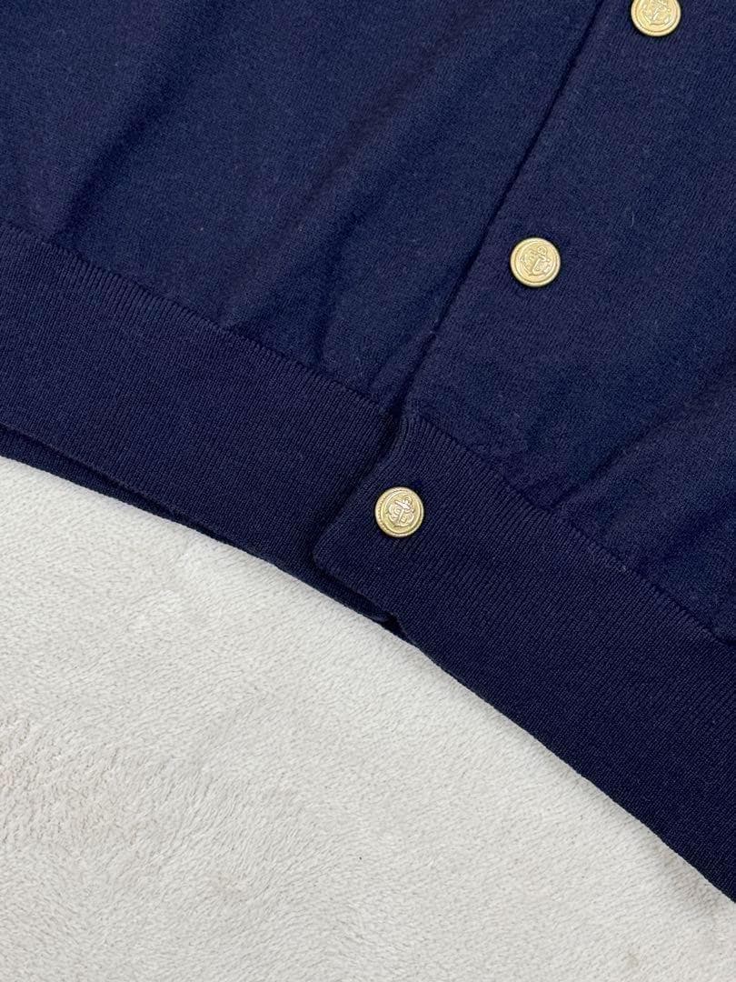 ORCIVALオーシバル　メタルボタンカーディガン　ボリュームスリーブ　紺色