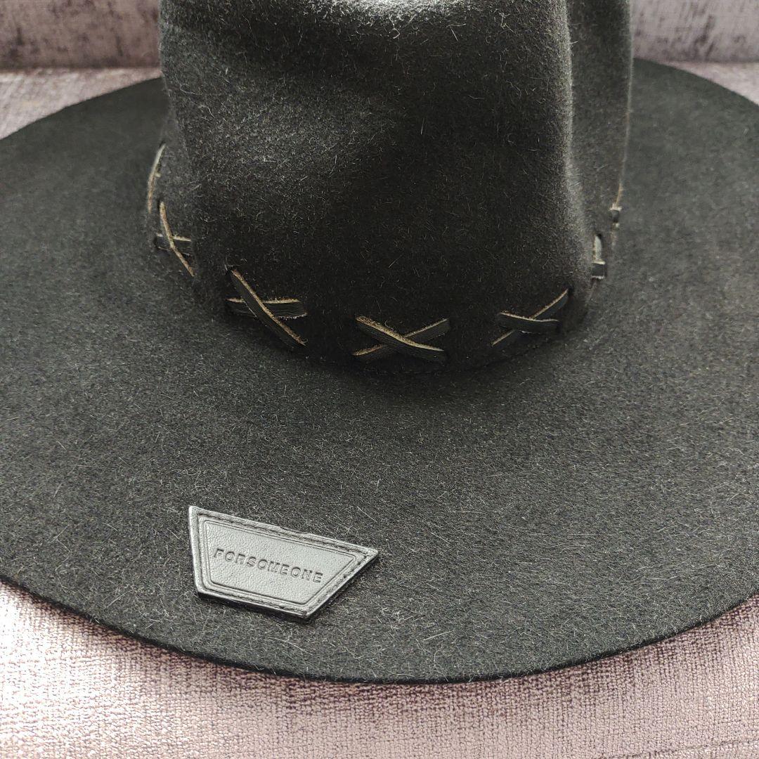 forsomeoneハットブラック　黒鹿革ディアスキンldh