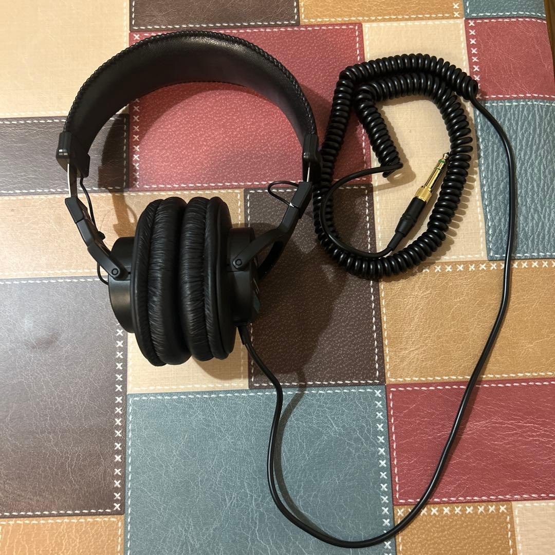 ブラック 有線ヘッドホン コイルケーブル