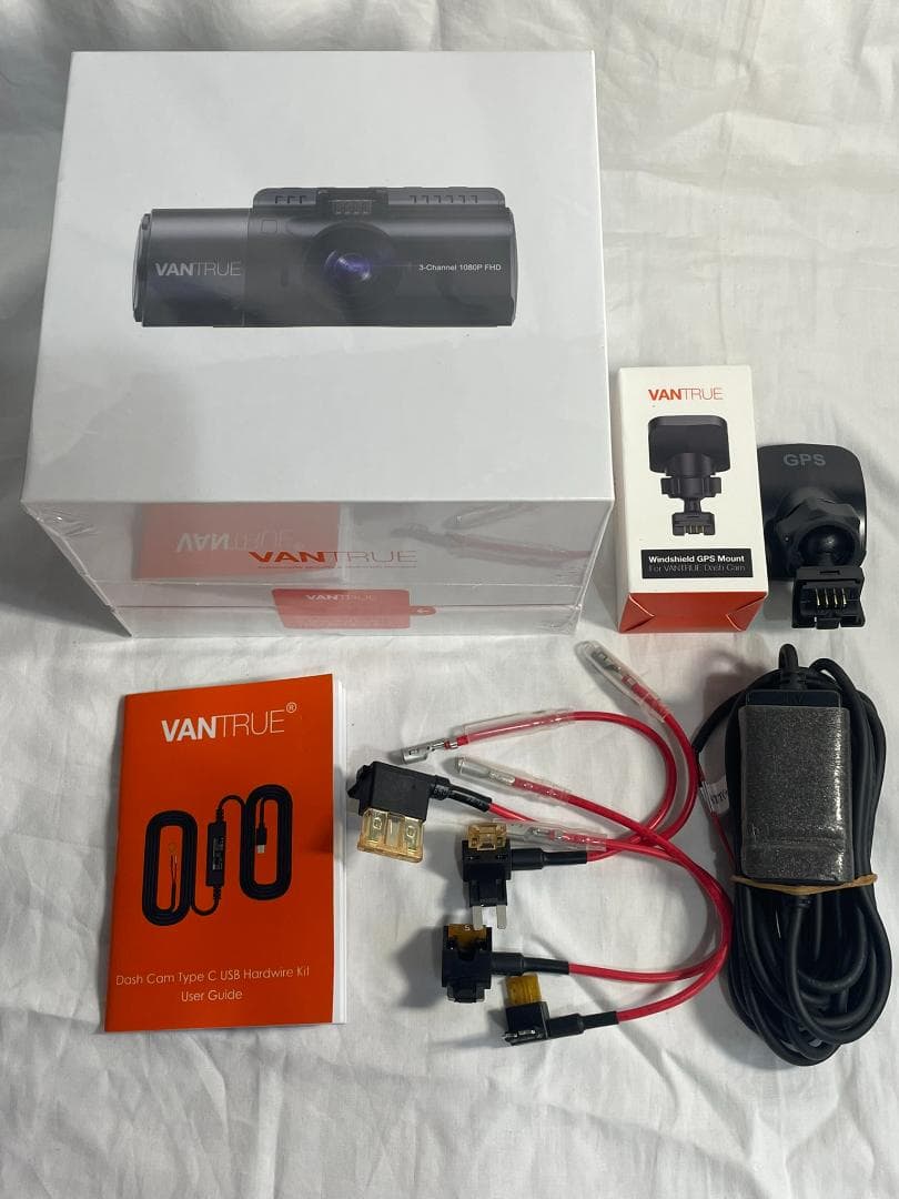 新品 VANTRUE N4 /GPSマウント+直結電源ケーブル中古/ドラレコ