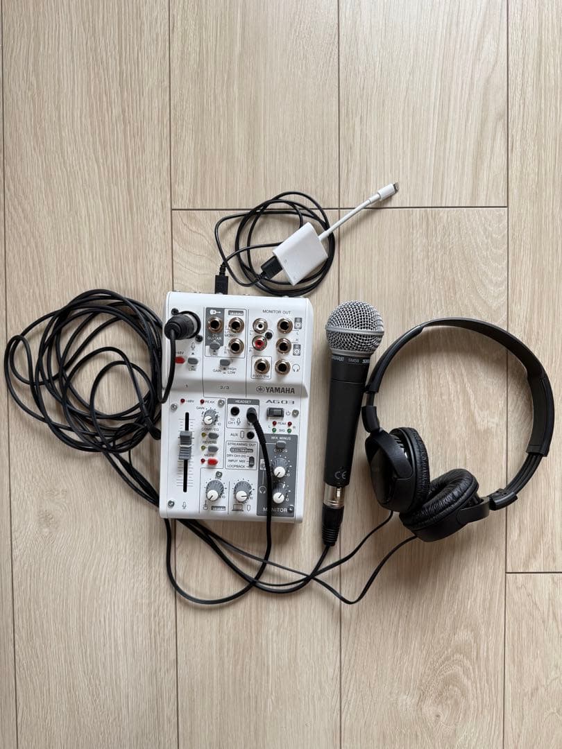 【ほぼ未使用】AG03MK2＋SM58＋ヘッドホン 配信フルセット