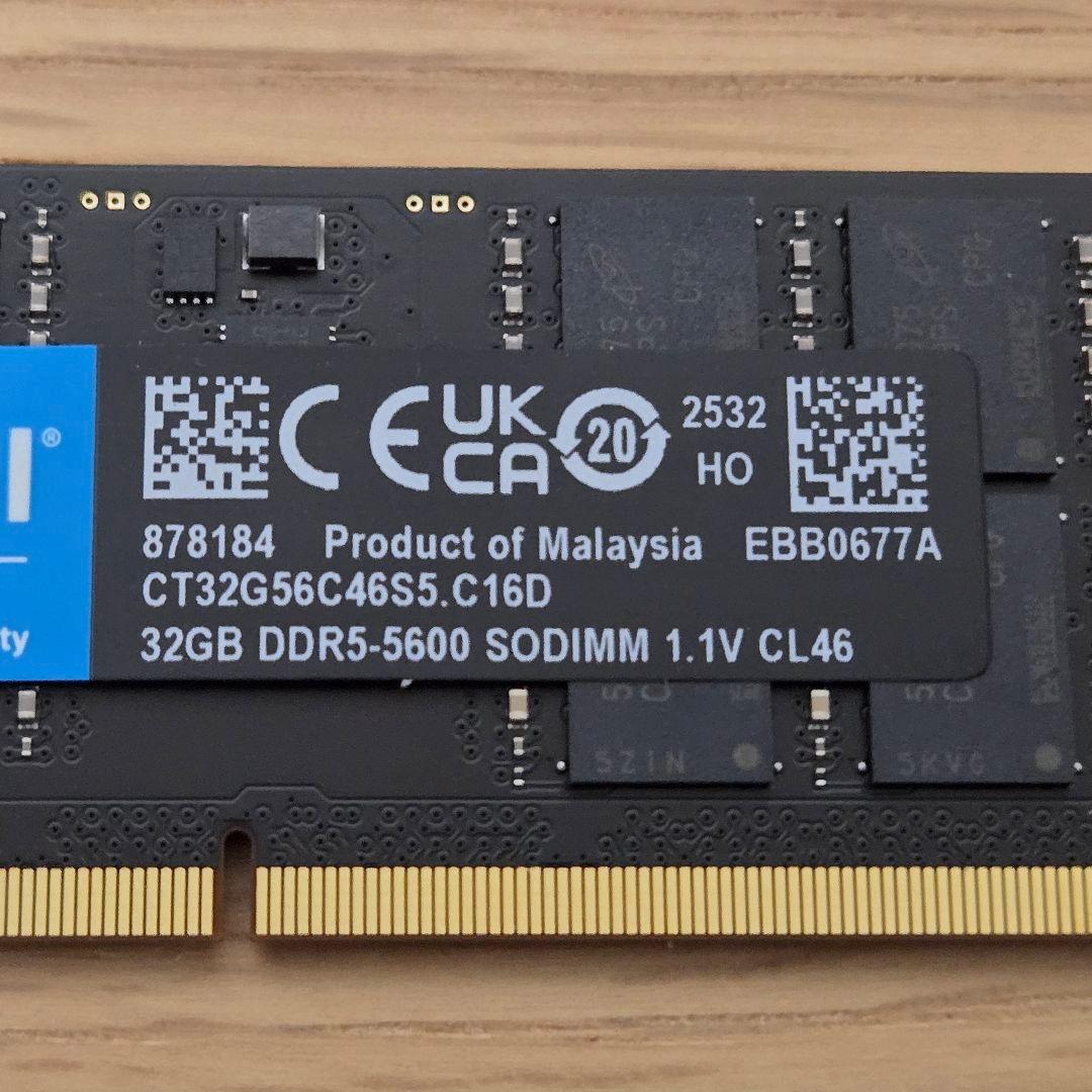 メモリー DDR5 64GB 5600MHz SODIMM 32GB x 2