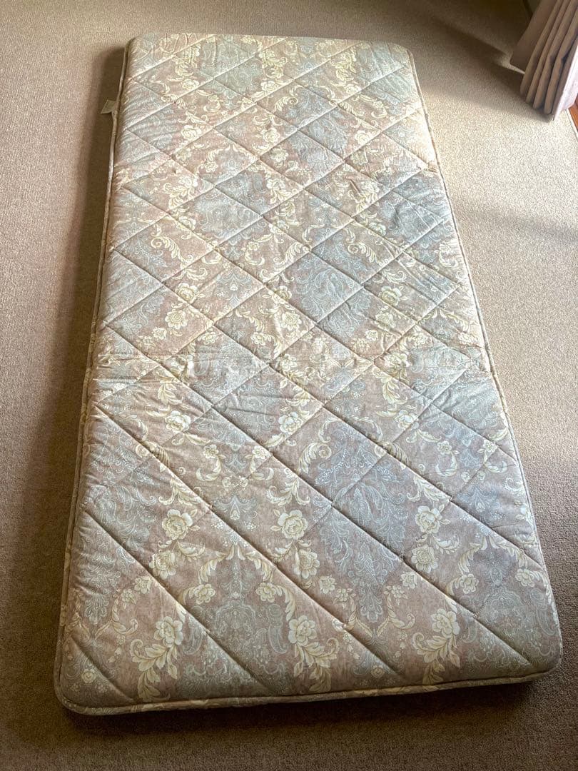 西川 敷布団 シングルロング 上品 ベージュ 羊毛混 三層構造 固わた使用