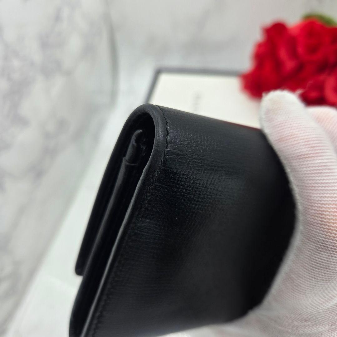 【美品】 GUCCI グッチ GGマリーナ 長財布 財布 ブラック レザー 黒