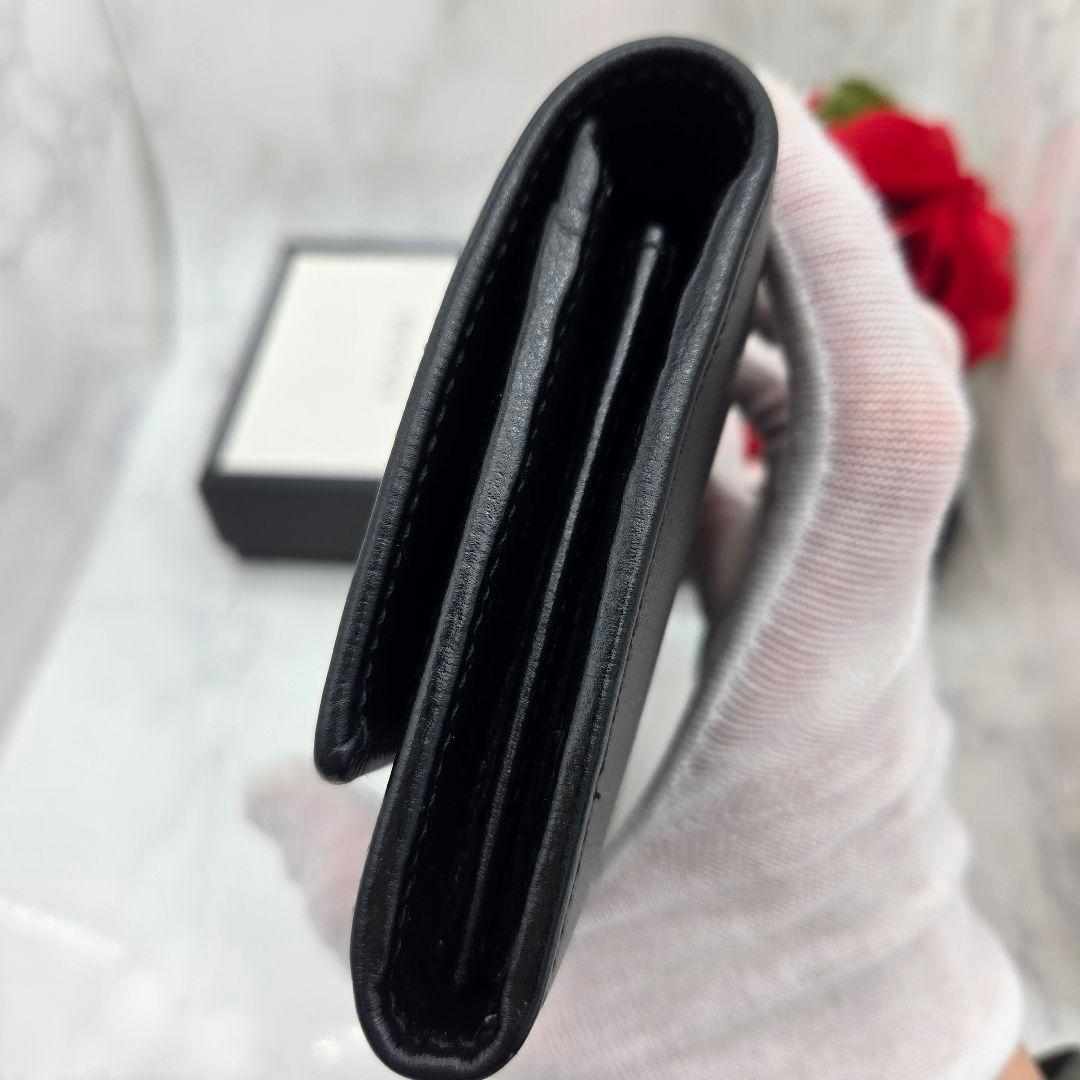【美品】 GUCCI グッチ GGマリーナ 長財布 財布 ブラック レザー 黒