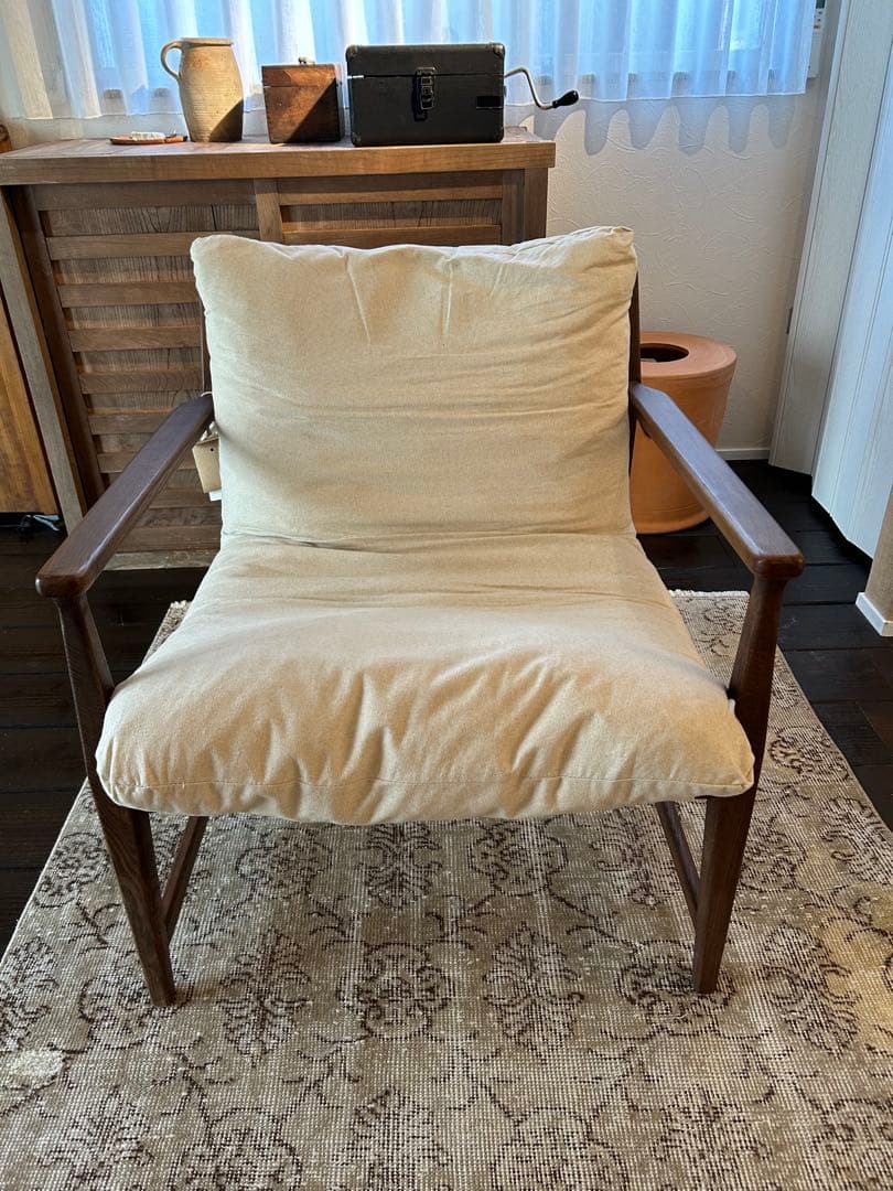 ZARA  ザラホーム　デタッチャブルクッション ウッドアームチェア