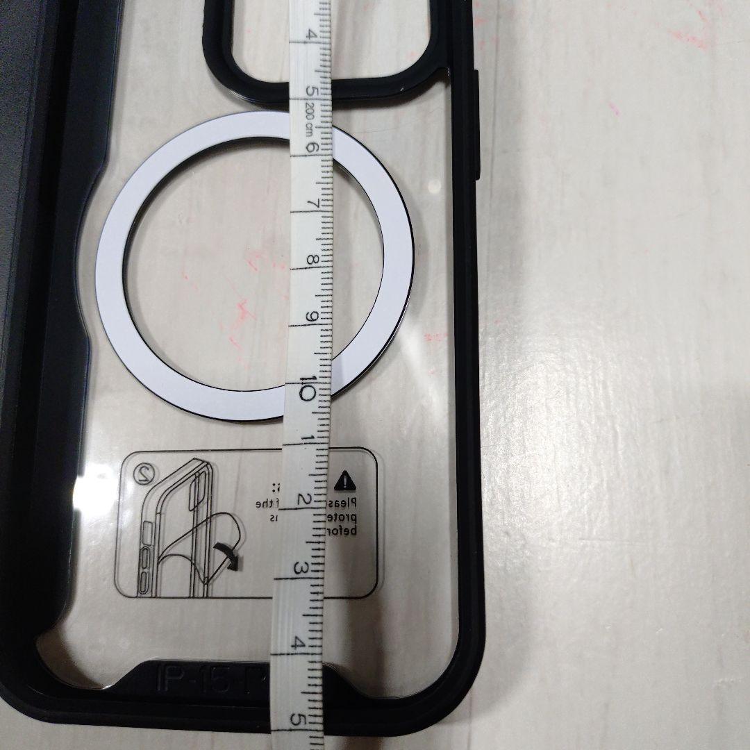 iPhone15 スマホケース クリア 手帳型　ブラック