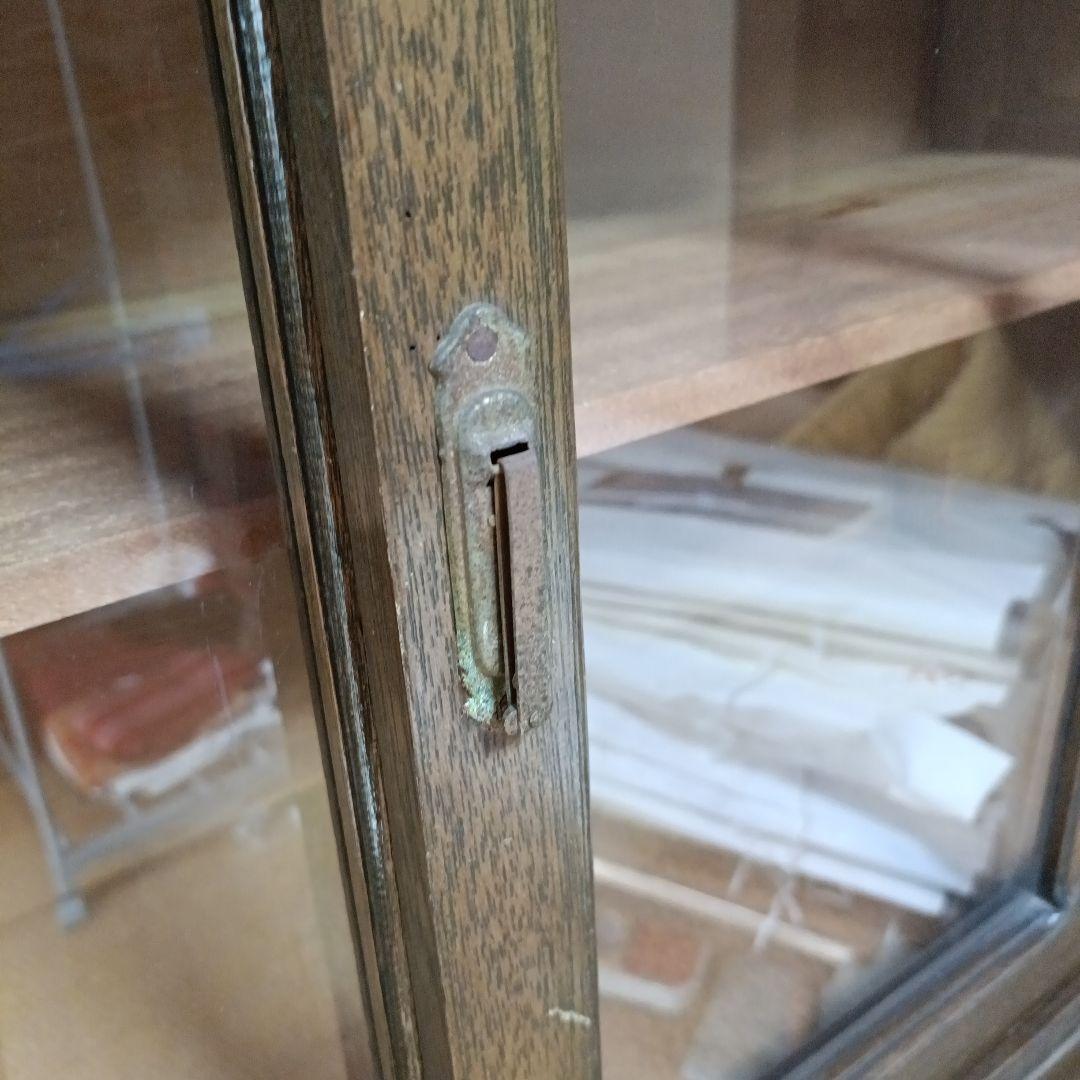 昭和レトロ　木製ディスプレイキャビネット　アンティーク