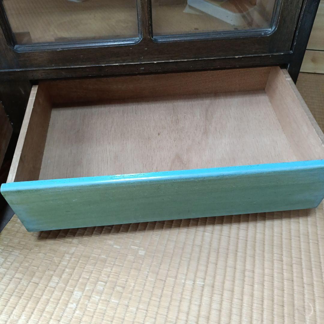 昭和レトロ　木製ディスプレイキャビネット　アンティーク