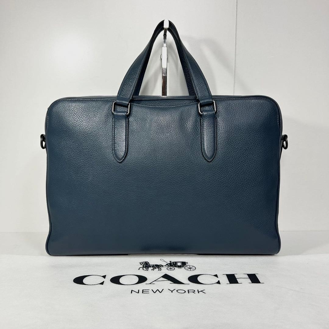 ✅【美品】定価12万　メンテ済み　コーチ　ビジネスバッグ　COACH ネイビー