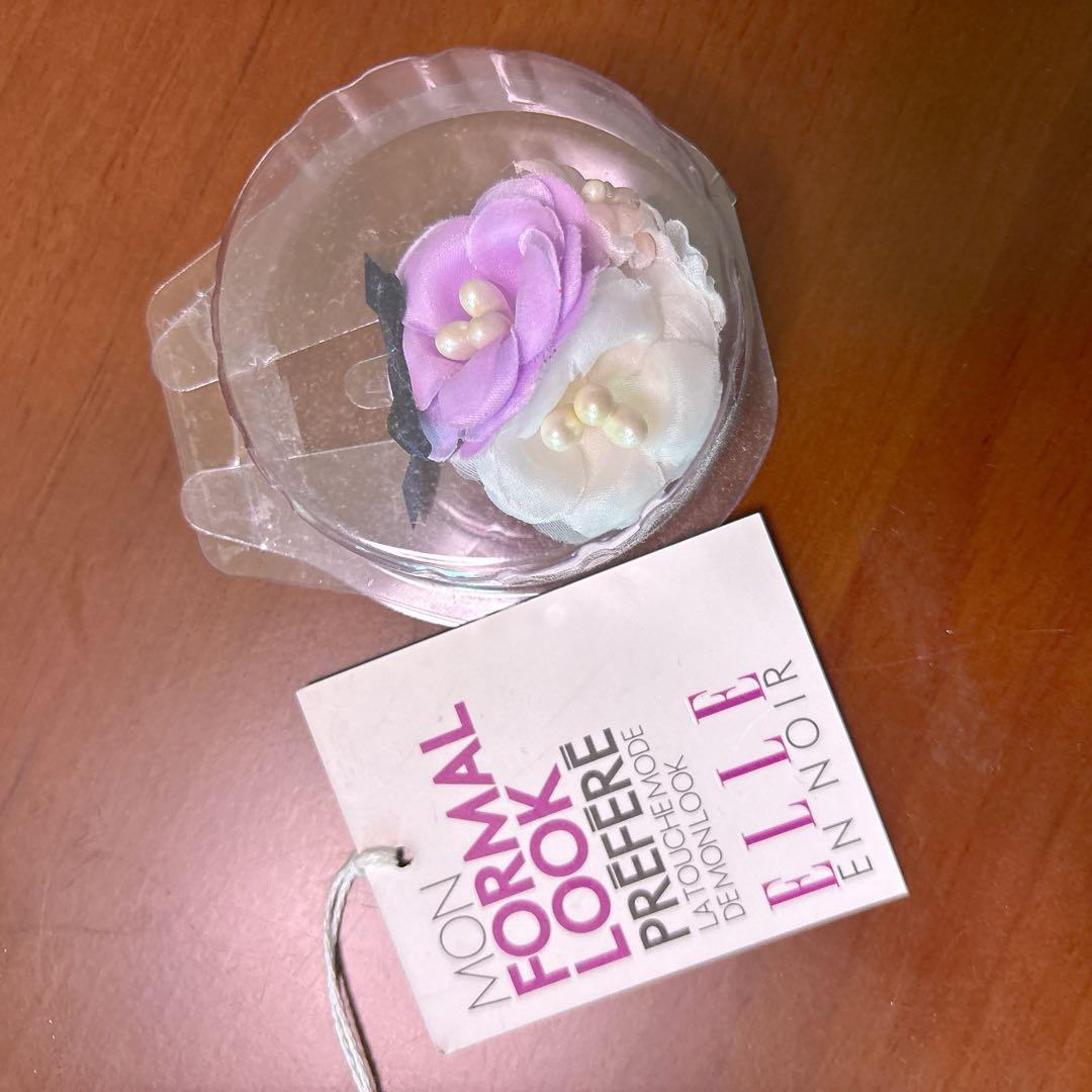 みーELLE 紫フラワープリントドレス＆黒ジャケット　卒園式　入学式