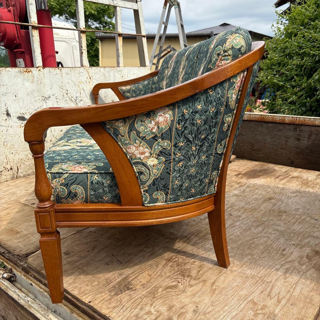 昭和レトロ　カリモク3人掛けソファ