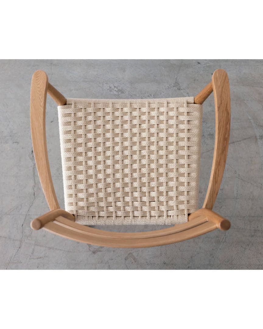 ミント　ペーパーコード 肘付きチェア　オーク材