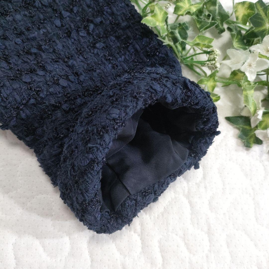 ハンガー付き美品✨FOXEY　パールボタンツイードジャケット　ネイビー　38
