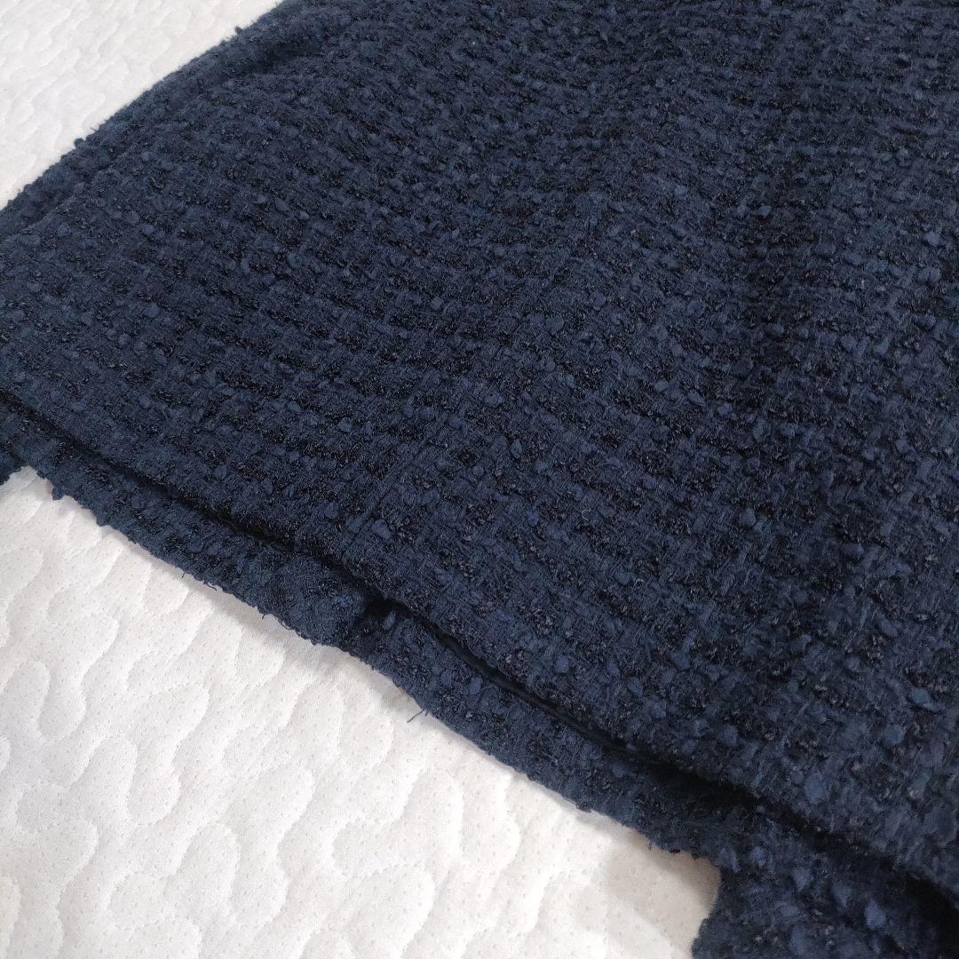 ハンガー付き美品✨FOXEY　パールボタンツイードジャケット　ネイビー　38