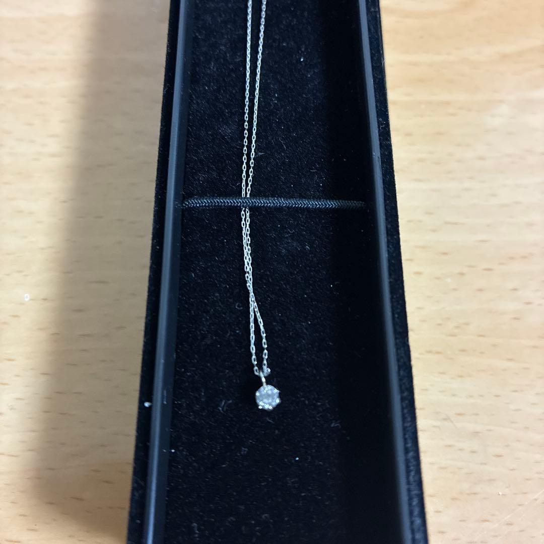 み*ー様 PT 天然ダイヤモンド 0.1ct 6本爪 プラチナネックレス
