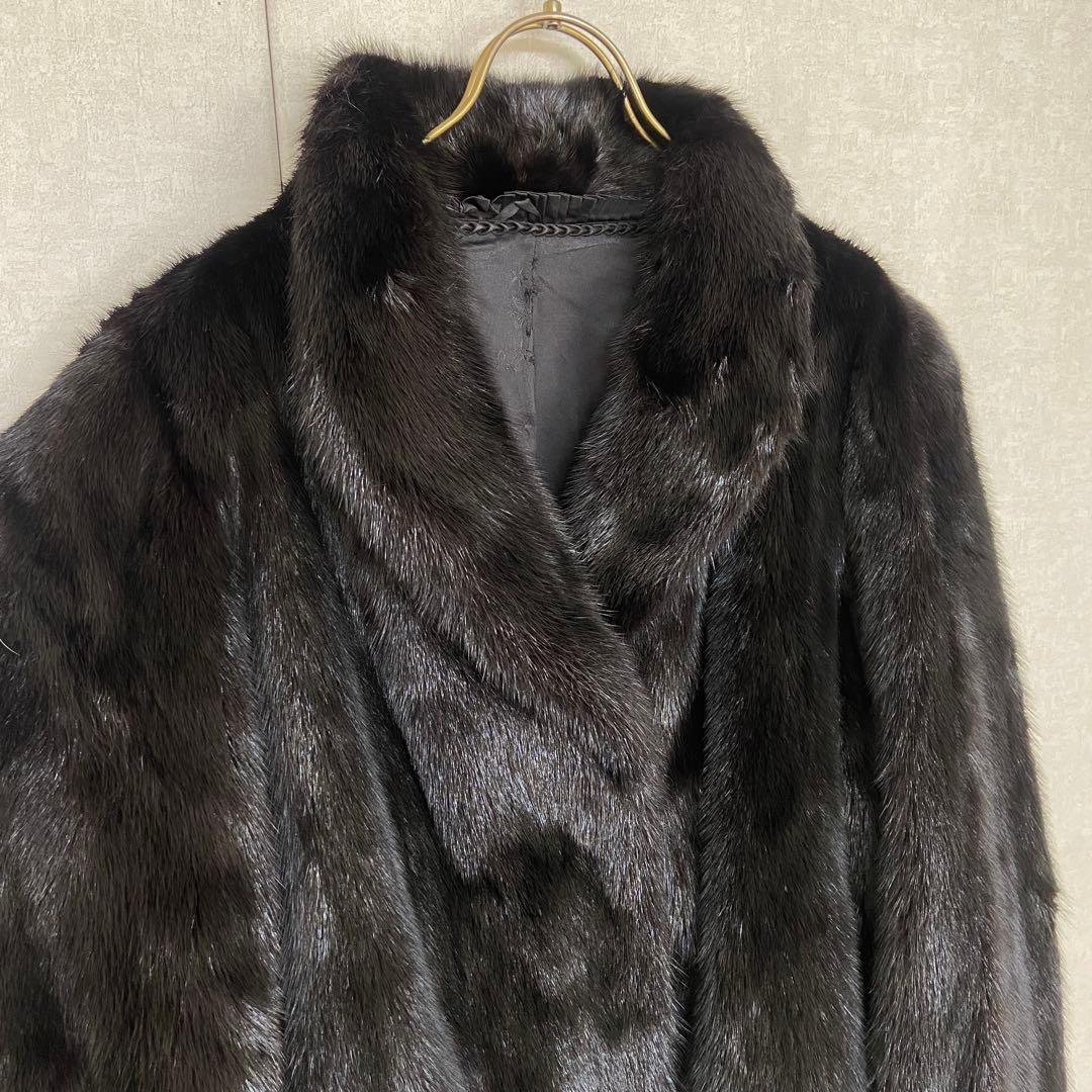 美品⭐️岐阜毛被　GIFUMOUHI リアルファーコート　ブラック