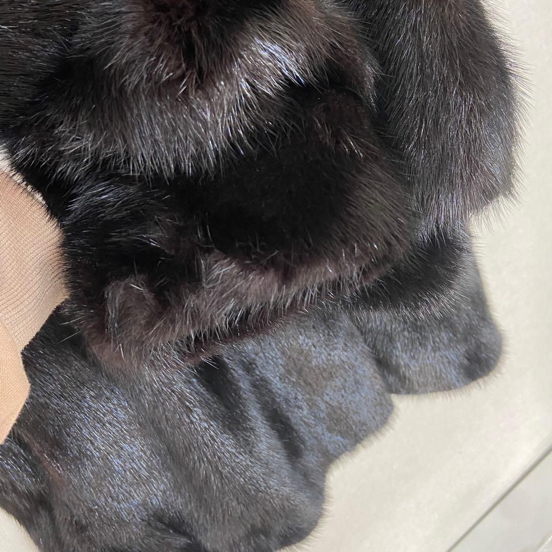 美品⭐️岐阜毛被　GIFUMOUHI リアルファーコート　ブラック