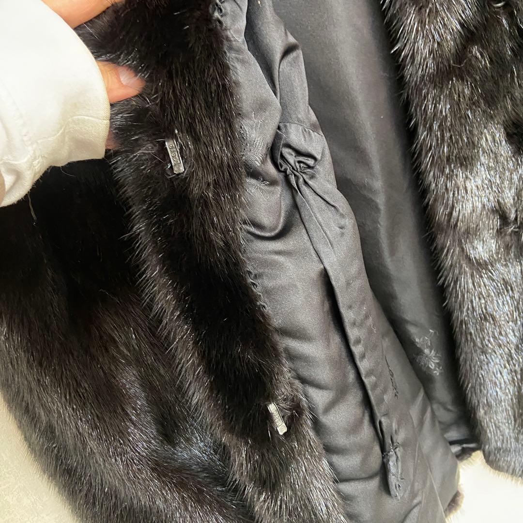 美品⭐️岐阜毛被　GIFUMOUHI リアルファーコート　ブラック