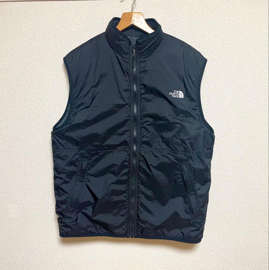 極美品 リバーシブルボアベスト NP72431 L グレー×黒