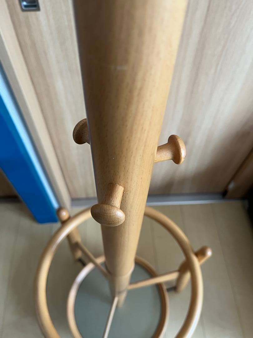 美品　秋田木工 ポールハンガー コートハンガー コート掛け