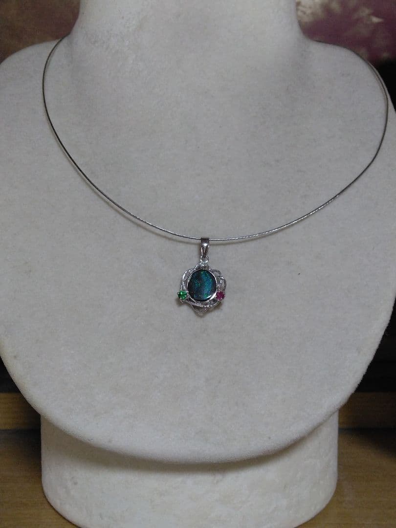 専用◆ボルダーオパール、ダイヤモンド、エメラルド、ルビーつきペンダントトップ