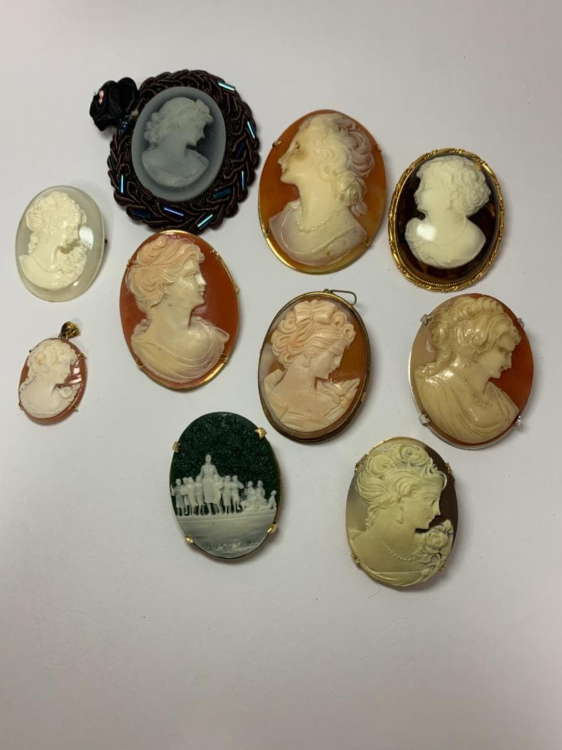 【まとめ売り】ヴィンテージ カメオブローチ ペンダント 10点セット