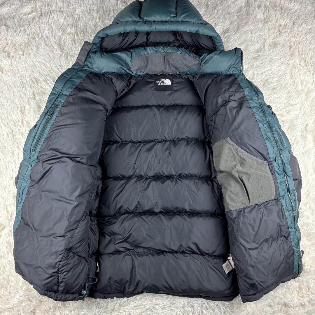 ノースフェイス ダウンジャケット モスグリーン 黒 メンズ XL 700フィル